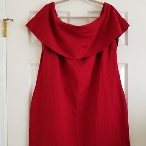 Scarlet Sage Off the Shoulder Dress with Overlay